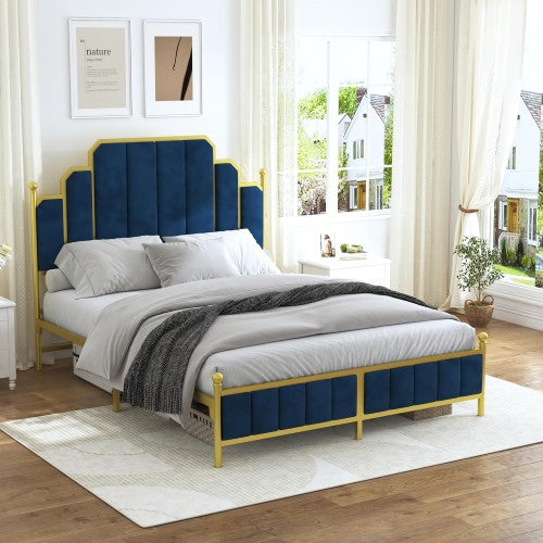 16pcs Queen Size Upholstered Bed Frame, Metal Bed Frame with Linen Fabric Headboard, Under Bed Storage, No Box Spring Required (Pallet) 16pcs Queen Size Upholstered Bed Frame, Metal Bed Frame with Linen Fabric Headboard, Under Bed Storage, No Box Spring Required (Pallet)